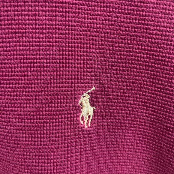 Polo Ralph Lauren Maroon Thermal Long Sleeve Waffle Knit Sleepwear Top 2XL - Picture 3 of 5